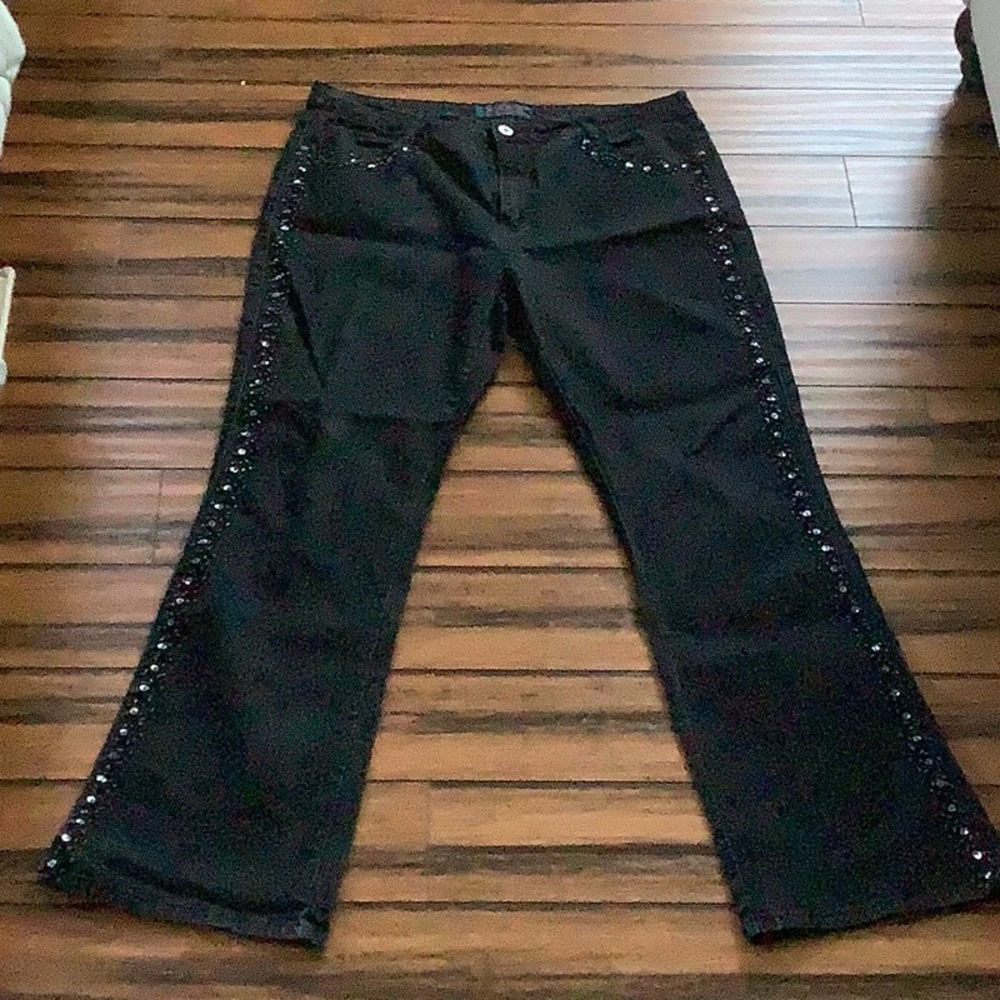 Adolfo Beaded/Sequined Jeans